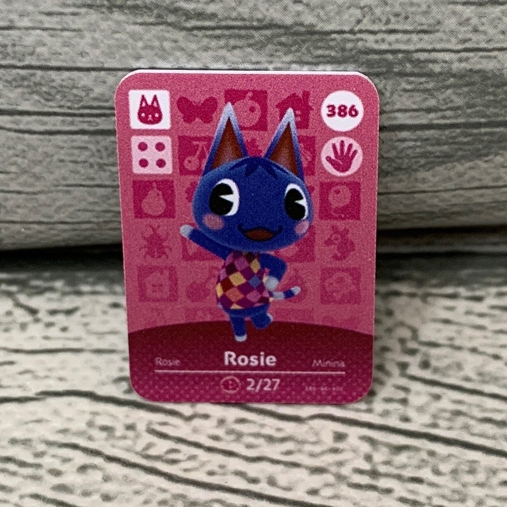 COPY - Animal Crossing Amiibo Rosie Mini NFC Card #386 Scan In Villager ACNH Sw…